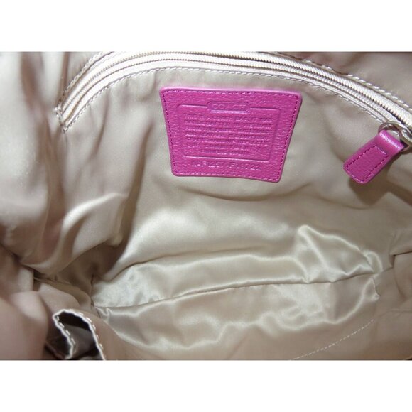 Coach Pebbled Leather Chain Duffle Convertible Crossbody Handbag in Blossom Pink - Picture 6 of 13